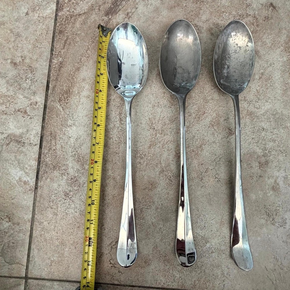 International Silver Co 1991 Silverplated Large Serving Spoons Set of 3 13 Inch